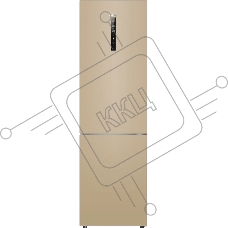 Холодильник Haier C2F637CGGU1 золотистый, двухкамерный, 278/108л, морозилка снизу, No Frost