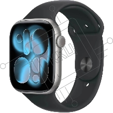 Смарт-часы Apple Watch Series 11 A3333 46мм OLED корп.серый космос Sport Band рем.черный разм.брасл.:S/M (MEV04LW/A)