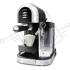 Кофеварка рожковая Vitek VT-1525 BK черный, исп. кофе - молотый, 1 л, 1470 вт, 15 Бар