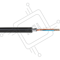 Кабель балансный микрофонный 100 м, 24 AWG, FRNC/LSZH, 0.2 мм2, диаметр 3.7мм, экран, медь 25 x 0.1 мм, черный, бухта