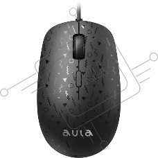 Мышь проводная AULA AM106 черный, 2000 dpi, USB, кнопки - 4