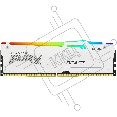 Оперативная память Kingston Fury Beast, DDR5, 32GB (1x32 GB), 6400 MHz, CL32, радиатор, RGB, белый