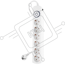 Сетевой фильтр Ippon BK-6-EU-1.8-16-W 1.8 м, 6 розеток, белый, коробка