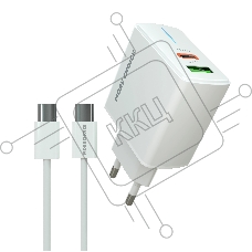 Зарядное устройство MORE CHOICE (4620202551252) NC61a белый - 1USB+1USB-C 3.0A PD 20W+QC3.0 быстрая зарядка для Type-C