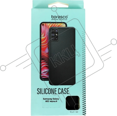 Чехол (клип-кейс) BORASCO Silicone Case, для Samsung Galaxy A02, черный [39906]