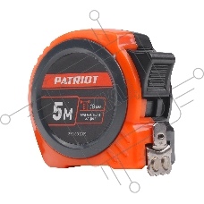 Рулетка PATRIOT MTP-5-19, магнит, 2сторон.зацеп, антиблик.нейлон.покрытие, крупн.шрифт, двусторон.белая лента, 5м*19 мм