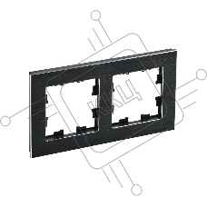 Рамка 2 -местная IEK BRITE РУ-2-1-БрЧ ( BR-M22-M-K02) металл черный
