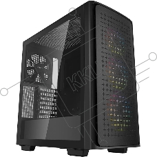 Компьютерный корпус Deepcool CK560 без БП, боковое окно (закаленное стекло), 3xARGB LED 120мм вентилятора спереди и 1x140мм вентилятор сзади, черный, ATX Компьютерный корпус Deepcool CK560 без БП, боковое окно (закаленное стекло), 3xARGB LED 120мм вентилятора спереди и 1x140мм вентилятор сзади, черный, ATX