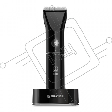 Машинка для стрижки BRAYER BR3400 , LED-дисплей, 4 насад, турбо, титан. покр, регу. высоты лезвий