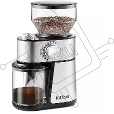 Кофемолка Kitfort КТ-717 230Вт сист.помол.:ротац.нож вместим.:100гр нержавеющая сталь/черный