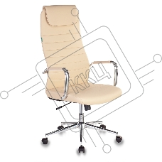 Кресло руководителя Бюрократ KB-9N/ECO/OR-12 бежевый, сиденье бежевый, искусственная кожа, крестовина хром, колеса черный Кресло руководителя Бюрократ KB-9N/ECO/OR-12 бежевый, сиденье бежевый, искусственная кожа, крестовина хром, колеса черный