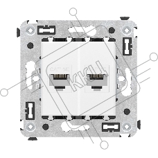 Розетка компьютерная DKC Avanti 4400664 RJ-45 без шторки в стену, кат.5е двойная, 