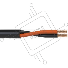Кабель акустический 50 м, 16 AWG FRNC/LSZH, 1,5 мм2, диаметр 7мм, экран, медь 28 x 0,25 мм, черный, бухта