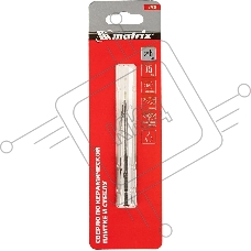 Сверло по керамической плитке и стеклу Matrix, 6 мм, 6-гр хвостовик