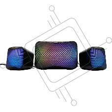 Акустическая система 2.1 Gembird SPK-21R, 11Вт, пластик, рег.громкости, RGB подсветка, черный