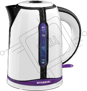 Чайник электрический Hyundai HYK-P3405 1.7л. 2200Вт белый/черный (корпус: пластик)