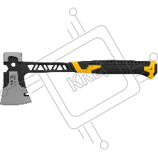 Топор цельнокованый Denzel 600 г, двухкомпонентная обрезиненная рукоятка