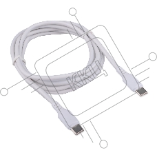 Кабель USB2.0 Cablexpert CC-USB2-CMCM-100-1.8M-W, Type-C/Type-C, 5A, 100Вт, PD/QC3.0, медь, 1.8м, белый, пакет