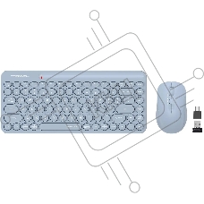 Комплект клавиатура + мышь A4Tech Fstyler FG3200 Air клав:синий мышь:синий USB беспроводная slim Multimedia