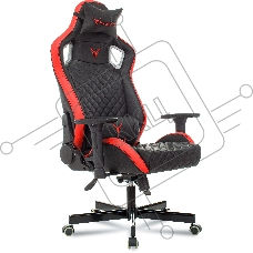 Кресло игровое Knight OUTRIDER черный/красный ромбик эко.кожа с подголов. крестовина металл