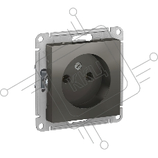 Механизм розетки 1-м СП AtlasDesign 16А IP20 без заземл. сталь SchE ATN000941