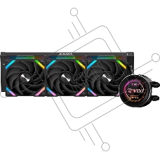 Водяное охлаждение для процессора SAMA Q60 Black (360мм, LED temp., черный, ARGb/Fans: 3x120мм, 86CFM, 30dBA, 2600RPM/Pump height 64мм, 30dBA, 2800RPM, Rad thickness 27мм/S: 1851, 1700, 1200, 20XX, 115X, AM5, AM4)