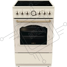 Плита электрическая Gorenje GECS5B70CLI бежевый, конфорок 4 электрических, духовка 70 л, 50 см x 85 см x 59.4 см