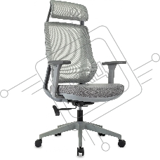 Кресло руководителя Бюрократ MC-G411N-H серый, сетка/ткань, с подголов. крестов. пластик, пластик серый Кресло руководителя Бюрократ MC-G411N-H серый, сетка/ткань, с подголов. крестов. пластик, пластик серый