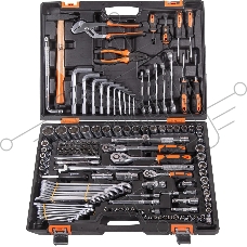 Набор инструментов ВИХРЬ 1/2, 1/4, CrV, в кейсе 142 предмета 73/6/7/13