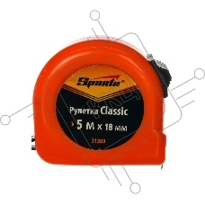 Рулетка Classic, 5 м х 18 мм, пластиковый корпус  Sparta