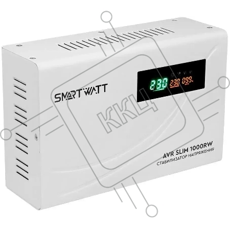 Настенный стабилизатор напряжения SMARTWATT AVR SLIM 1000RW (100W - 260W, 1000VA, 1 кВт, 50 Гц, розеток - 1, LED-дисплей