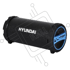 Колонка портативная Hyundai H-PAC220 черный/голубой 10W 1.0 BT/3.5Jack/USB