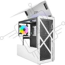 Компьютерный корпус Azza Cast белый без БП ATX 3x120mm 2x140mm 2xUSB3.0 audio bott PSU