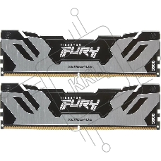 Оперативная память Kingston Fury Renegade, DDR5, 64GB (2x32GB), 6400MHz, CL32, DIMM, радиатор, серебристый/чёрный