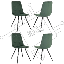 Стул для дома Бюрократ CH-K1_4 комплект 4шт зеленый Holland 30 металл черный на ножках (CH-K1_1/HL30_4) Стул для дома Бюрократ CH-K1_4 комплект 4шт зеленый Holland 30 металл черный на ножках (CH-K1_1/HL30_4)