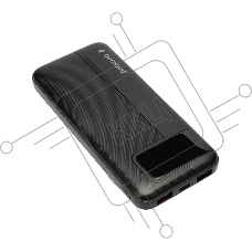 Портативный аккумулятор Gembird GPB-10Q, 10000мАч, QC/PD, дисплей, черный