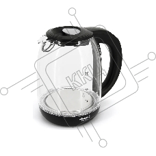 Чайник электрический Atlanta, ATH-2532 черн, стекло Стекло, 1,7л, 2200Вт, ЦИФРОВОЙ КОНТРОЛЛЕР ТЕМПЕРАТУРЫ НА РУЧКЕ, черный, температурная иллюминация, защита от перегрева без воды.