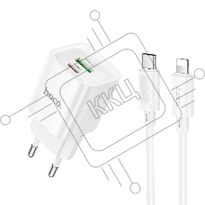 Сетевое зарядное устройство HOCO (6942007630283) C147Aai 1USB+1Type-C 3.0A QC3.0 PD 20W, White