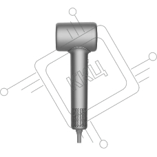 Фен Deerma DEM-CF51W темно-серый, 1400 Вт, компактный, ионизация