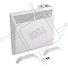 Конвектор Denzel XCE-1000 белый, 1000 Вт, 15 м2, термостат