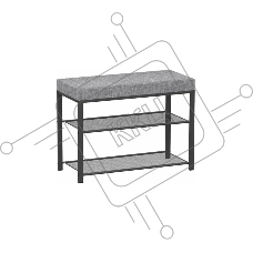 Банкетка ЗМИ Торонто 23S каркас черный,сиденье сер БТ23СЧС Банкетка ЗМИ Торонто 23S каркас черный,сиденье сер БТ23СЧС