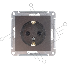 Механизм розетки 1-м СП AtlasDesign с заземл. защ. шторки 16А мокко SchE ATN000645
