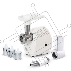 Мясорубка электрическая Бриз М 21.22 белый, 1000 Вт, 1.3 кг/мин, защита от перегрузки, насадки - 3