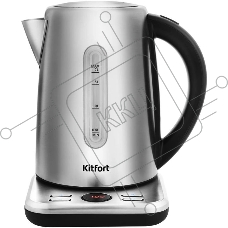 Чайник электрический Kitfort КТ-661 1.7л. 2200Вт черный/серебристый (корпус: металл)