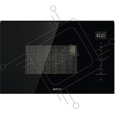 Встраиваемая микроволновая печь Gorenje BM201SG3BG, 20 л, 5 уровней мощности, 8 автопрограмм, сенсорное управление, дисплей, гриль, поворотный стол, AquaClean, автоменю черный