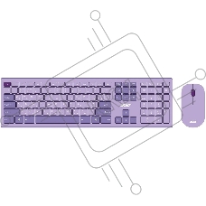 Клавиатура + мышь Acer OCC205 беспроводной USB, 1200 dpi, фиолетовый