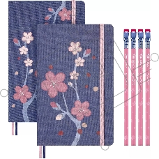 Набор Moleskine Limited Edition Sakura блокнот 2шт/карандаш 4 шт Large