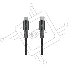 Кабель OLMIO MASTER, Type-C - Type-C, 60W 3A, 1.2м, тканевая оплетка, черный