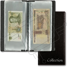 Папка с 20 прозр.вклад. Silwerhof Кляссер для банкнот ПВХ 0.25мм коричневый 120x220мм