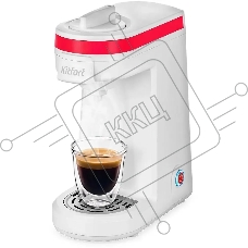 Кофеварка Kitfort КТ-7122-1 800Вт белый/малиновый